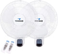 2 Pack - Tornado 16 Inch Wall Mount Fan - Remote Control Included - 3 Speed Settings - UL Safety Listed