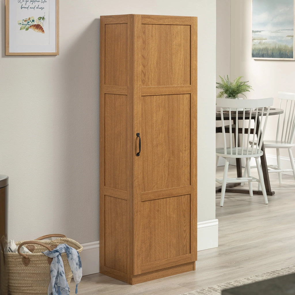 Sauder Storage Cabinet, Highland Oak Finish