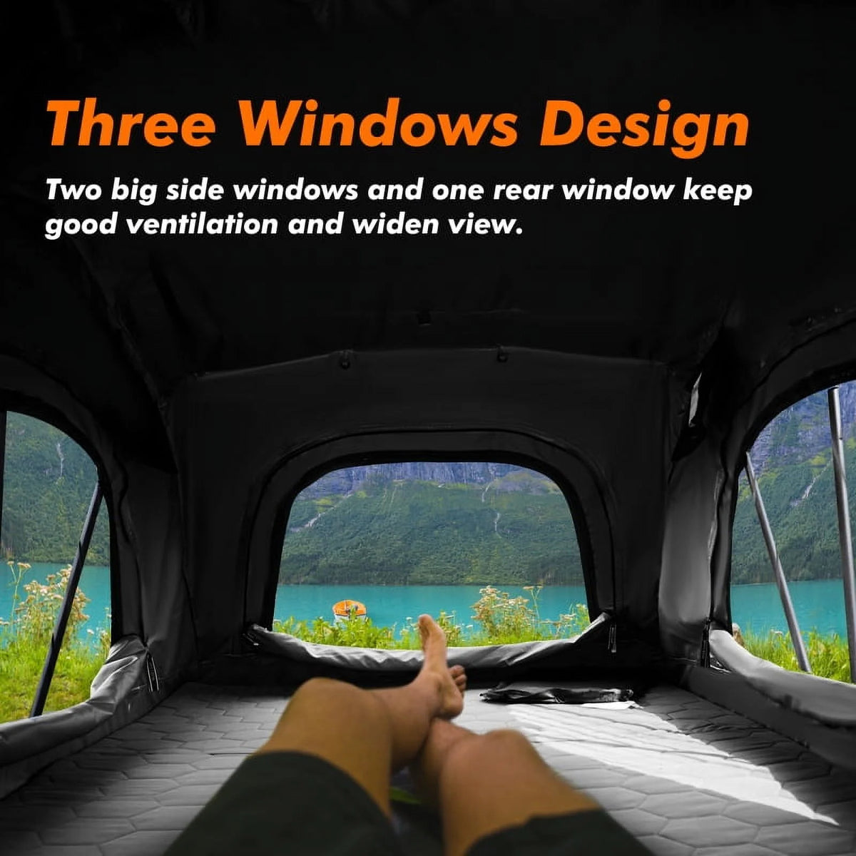ILANDER Lite Cruiser Roof Top Tent 120cm, Entry level Overland Aluminium Fold Out Style Car Roof Tent for Sedan Van SUV Truck Camping Waterproof,Windproof ,Sturdy