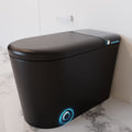 LALAHOO Smart Toilet with Bidet Built in, Auto Open & Close, Elongated Heated seat, Foot Sensor Flush, LED Display, Warm Water Wash, Dryer, Night Light, Black
