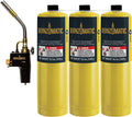 Bernzomatic Map Pro Gas Cylinder 3-Pack with Max Performance Torch TS8000