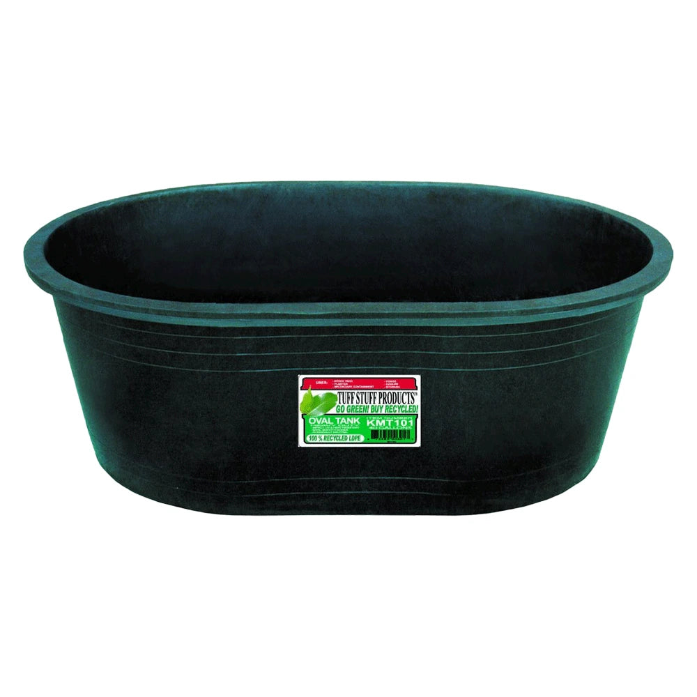 Tuff Stuff Heavy Duty 40 Gallon Oval Water, Feed, or Storage Tank Tub, Green
