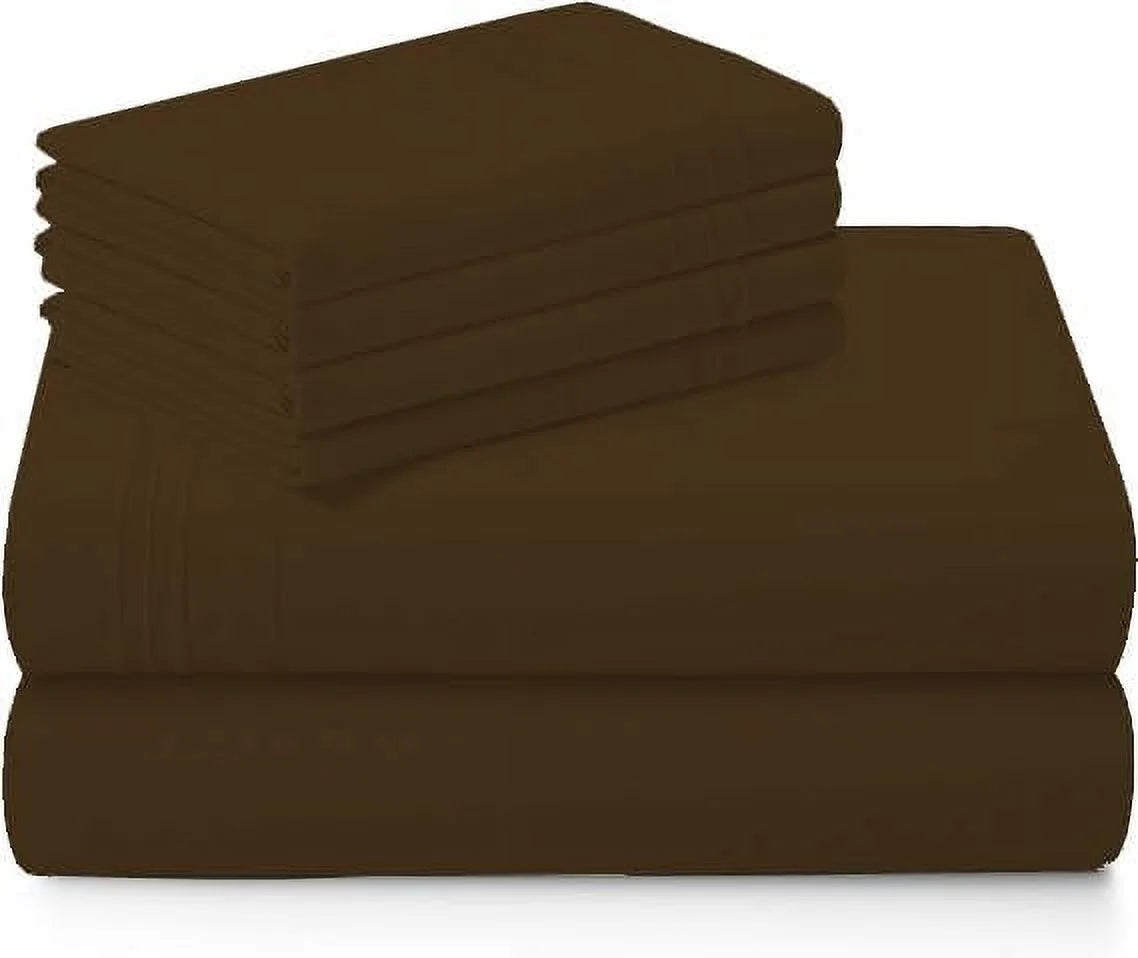 1000 Thread Count 4-Piece 100% Egyptian Cotton Bed Sheets Luxury Hotel Sheets Fits Mattress Upto 21" Deep Pocket, Twin XL Size - Burgundy Solid