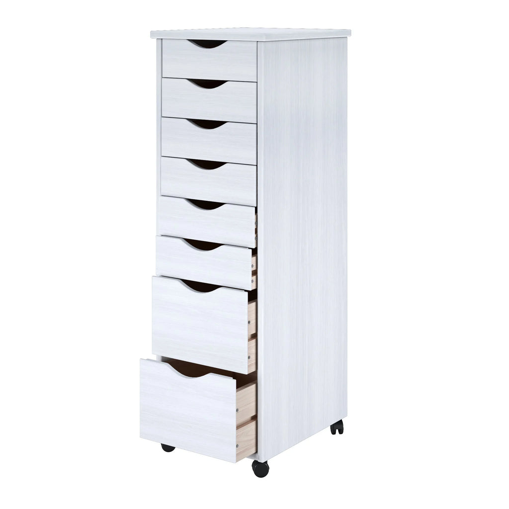 Adeptus Solid Wood 6+2 Drawer Roll Cart