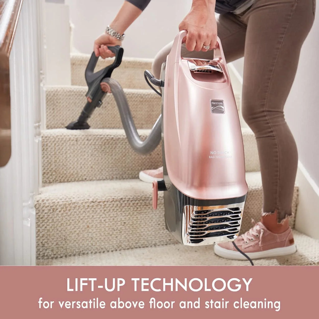Kenmore BU4050 Intuition Bagged Upright Vacuum Cleaner for Carpet, Hard Floor, Rose Gold