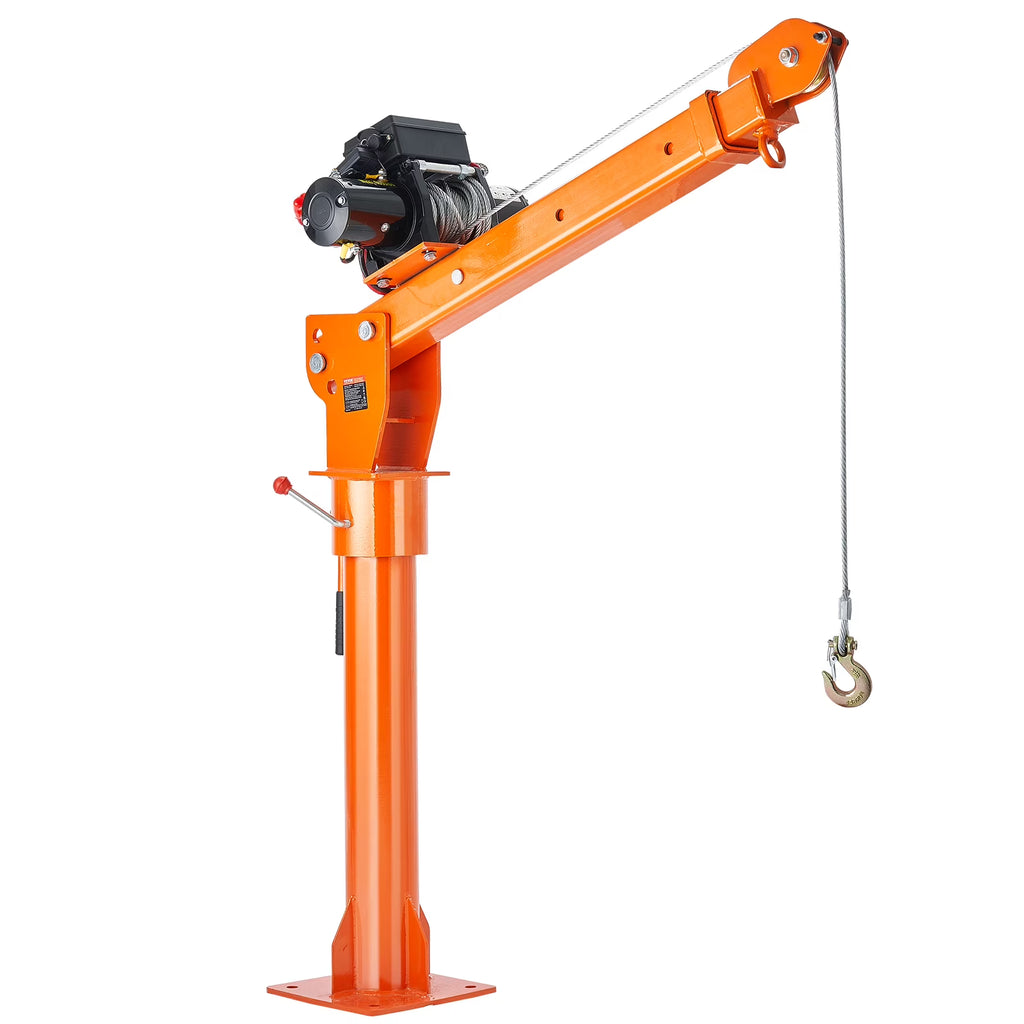 VEVOR Electric Pickup Truck Crane, 2200 lbs, Folding Truck-Mounted Bed Crane with Electric Winch 6000 lbs, Steel Pickup Truck Jib Crane Hoist 360�� Swivel for Lifting Goods in Construction, Factory