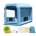 KFFKFF Portable Spray Shelter, 9.8 x 8.2 x 8.2 ft, Includes 550W Blower & Filtration System, Ideal for Motorcycles, Bikes, & Small Furniture