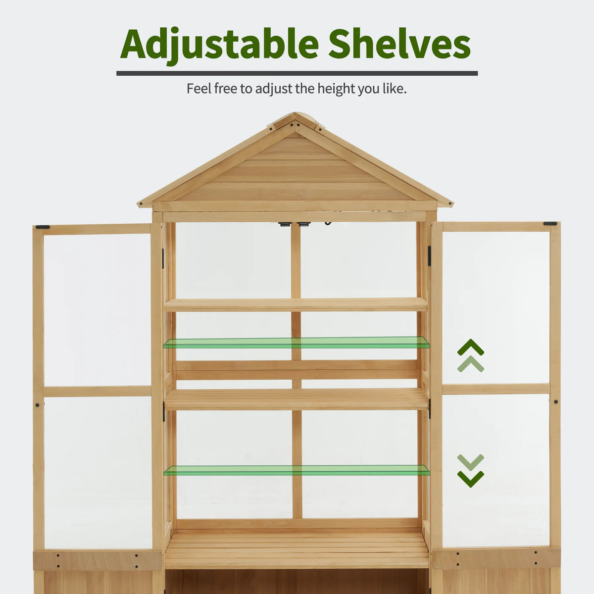 MCombo Cold Frame Greenhouse, 3 tier Wooden Greenhouse Cabinet with Adjustable Shelf, Garden Cold Frame Shed for Outdoor Indoor Use, 0847