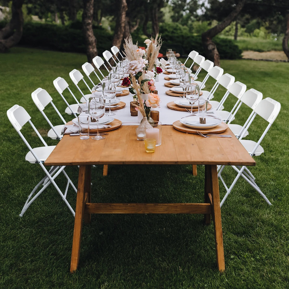 Ktaxon 10 Pack Commercial Plastic Folding Chairs Stackable Wedding Party Chairs Portable Chairs for Outdoor White
