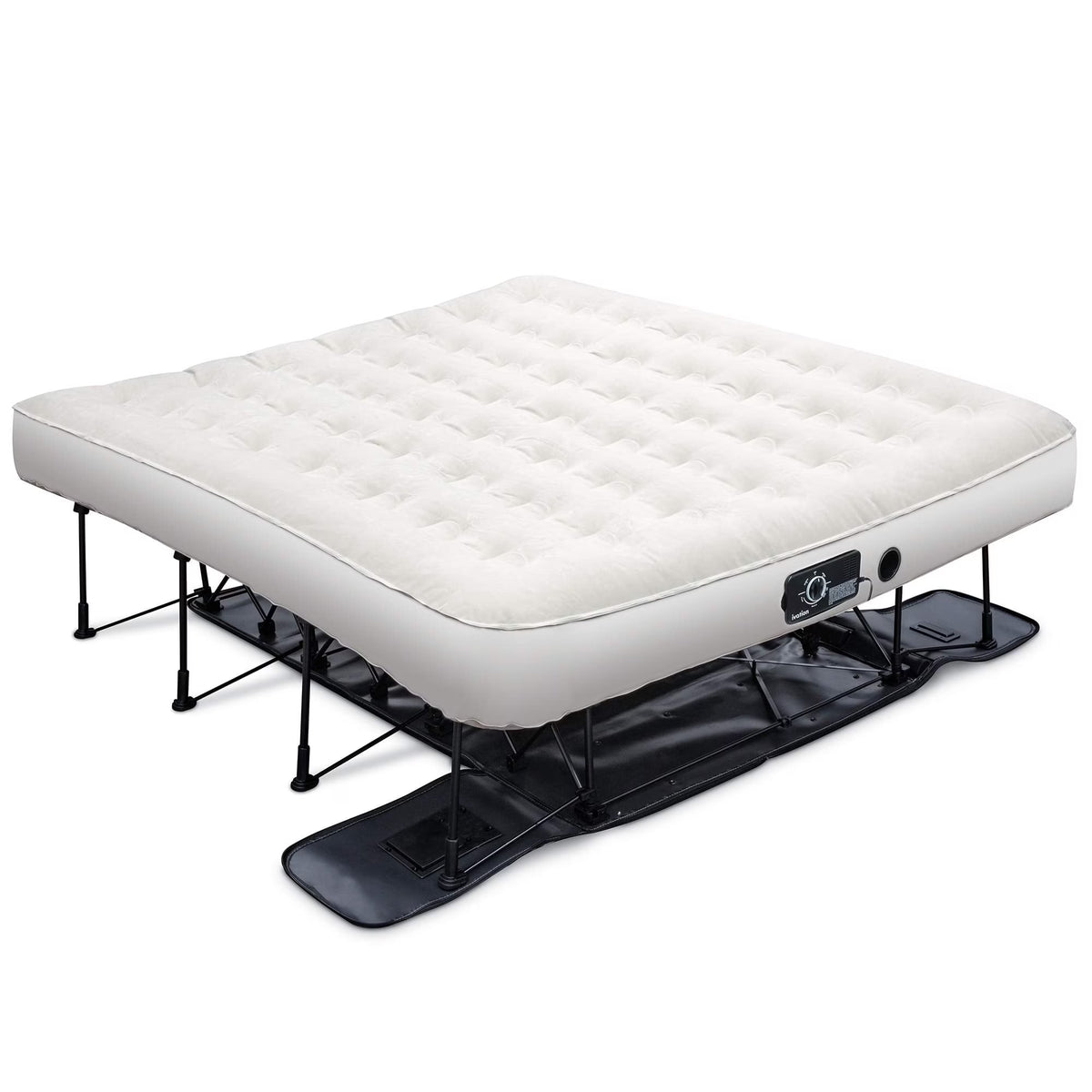 Ivation EZ-Bed (Twin) Air Mattress with Frame & Rolling Case, Self Inflatable, Blow Up Bed Auto Shut-Off, Comfortable Surface AirBed, Best for Guest, Travel, Vacation, Camping