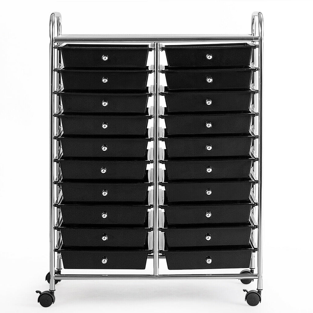 Gymax Office Rolling Cart 20 Storage Drawers Scrapbook Paper Studio Organizer Mutlicolor