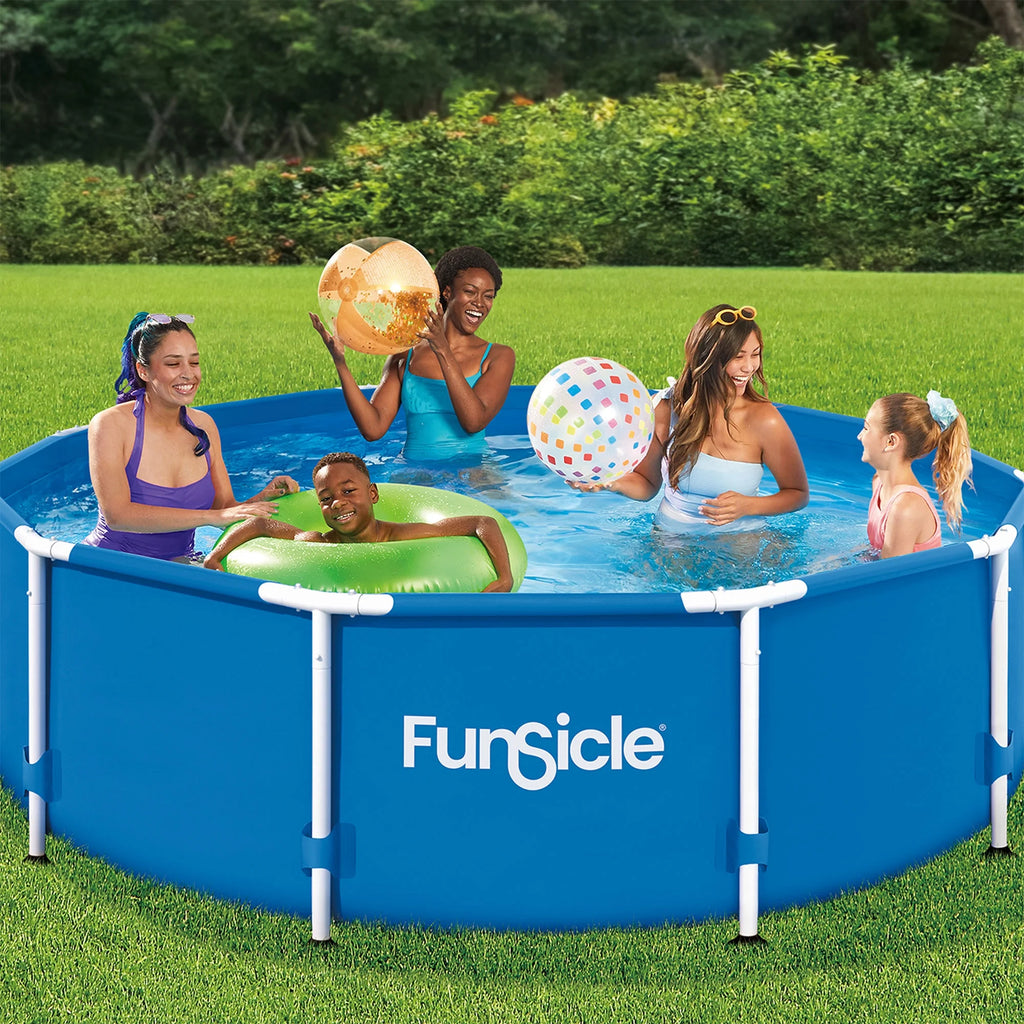 Funsicle 10' x 30" Activity Above Ground Swimming Pool Set with 2-in-1 Pump, Round Frame