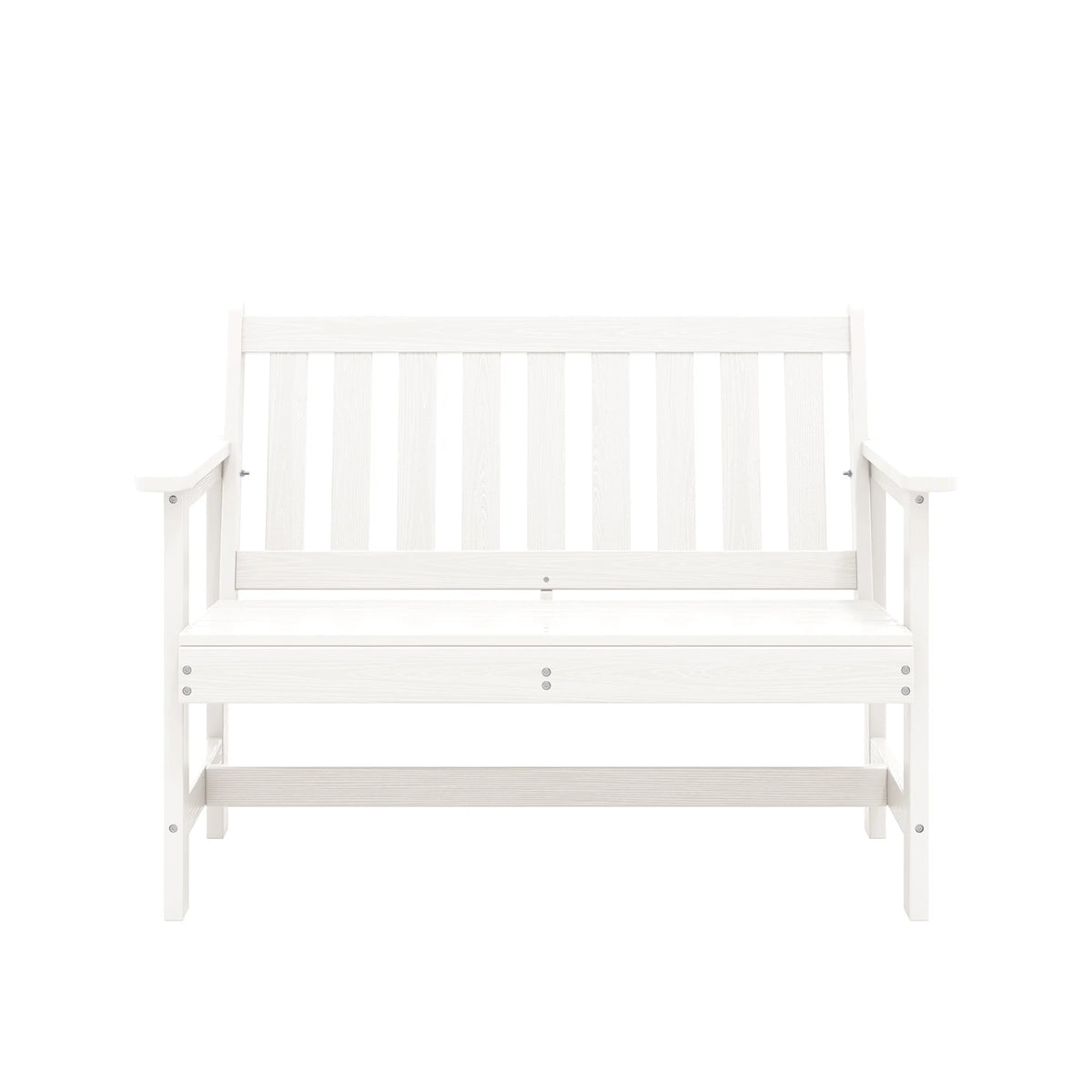 SERWALL Outdoor Bench for 2-Person, Weather-Resistant HDPE with Aluminum Reinforcement, Supports 660 lbs, Comfortable Seating for Patio, Garden, and Porch, Black