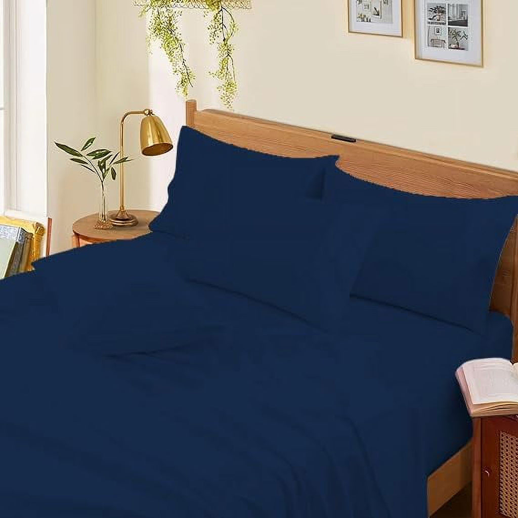 1000 Thread Count 4-Piece 100% Egyptian Cotton Bed Sheets Luxury Hotel Sheets Fits Mattress Upto 21" Deep Pocket, Twin XL Size - Burgundy Solid