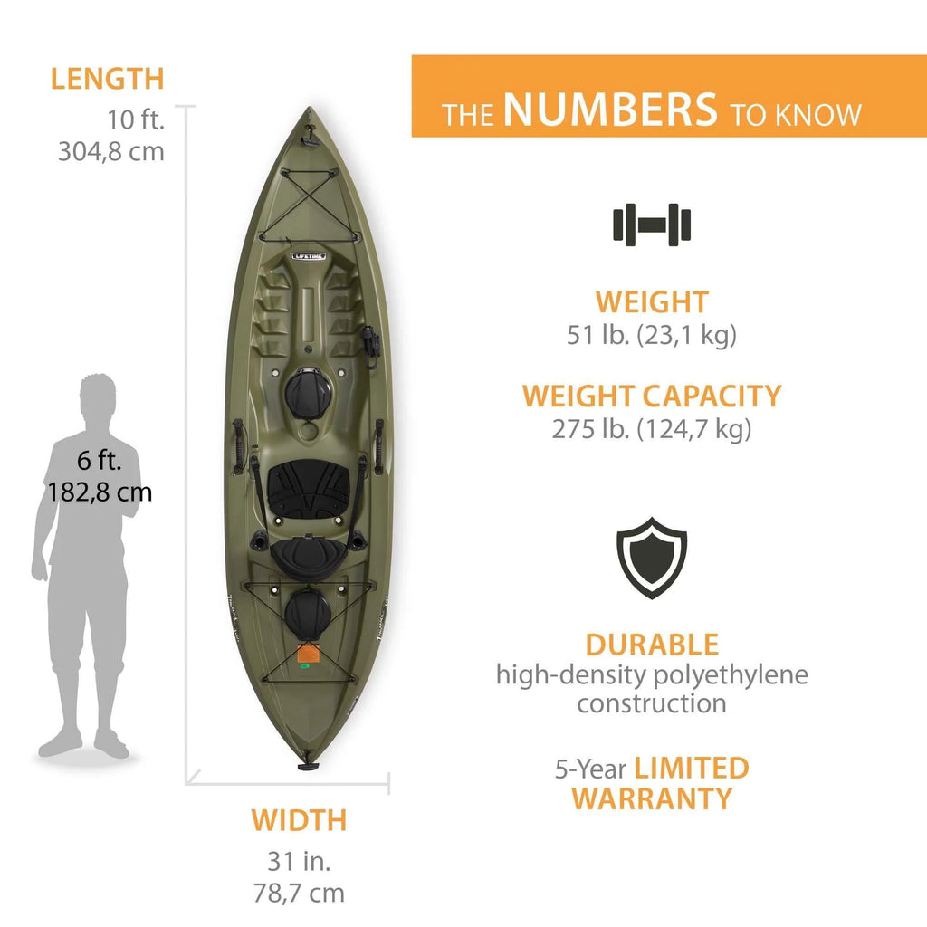 Lifetime Tamarack Angler 100 Fishing Kayak - Olive Green (90539)