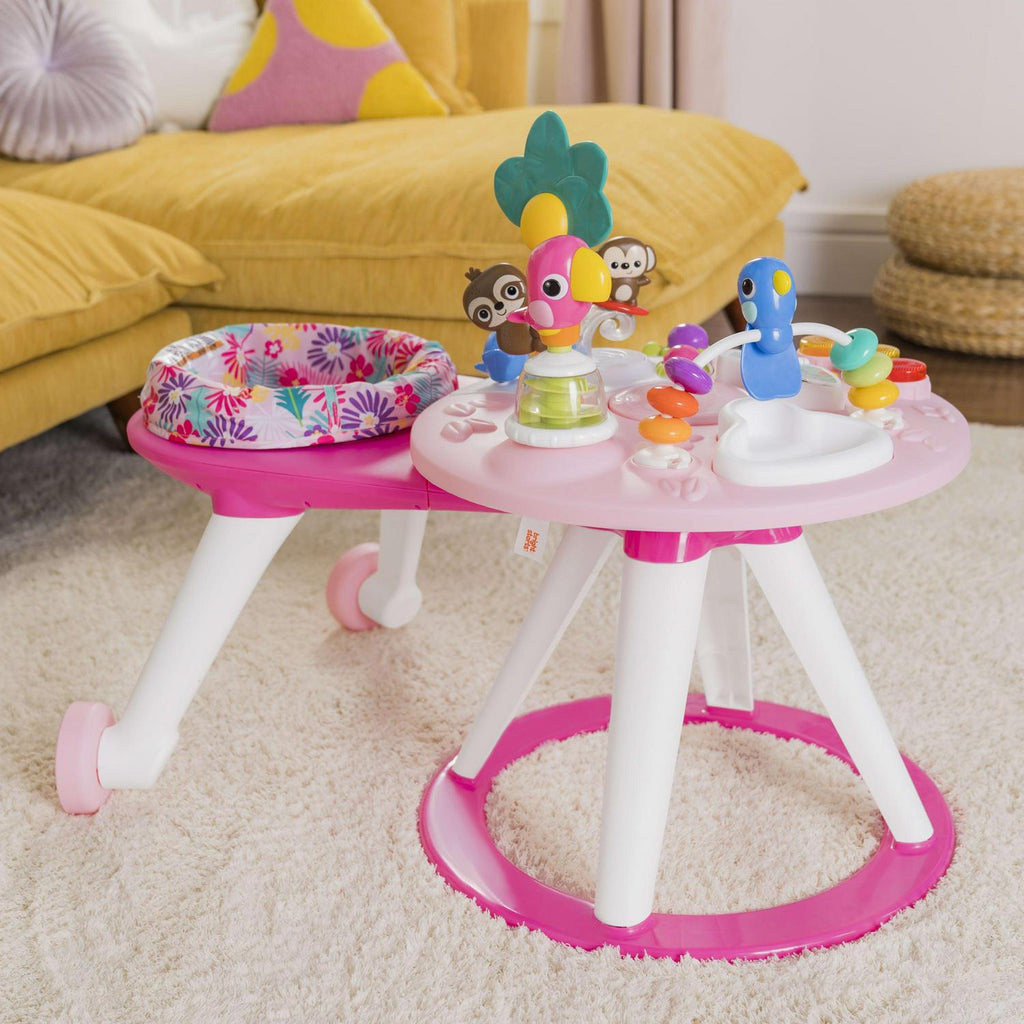 Bright Starts Around We Go 2-in-1 Walk-Around Baby Activity Center &amp; Table. Tropic Coral. Age 6 Months+