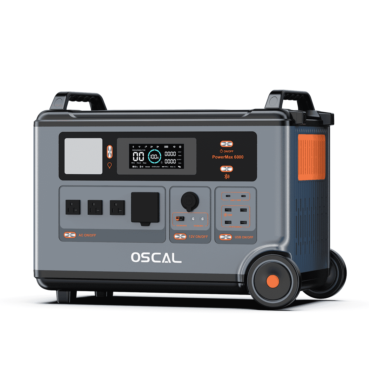 OSCAL PowerMax 6000 Portable Power Station, 3600Wh LiFePO4 Battery with 6000W Output, BP3600 Expansion Battery & 200W Solar Panels, Solar Generator for Camping, Home, Outdoor, Emergency Use