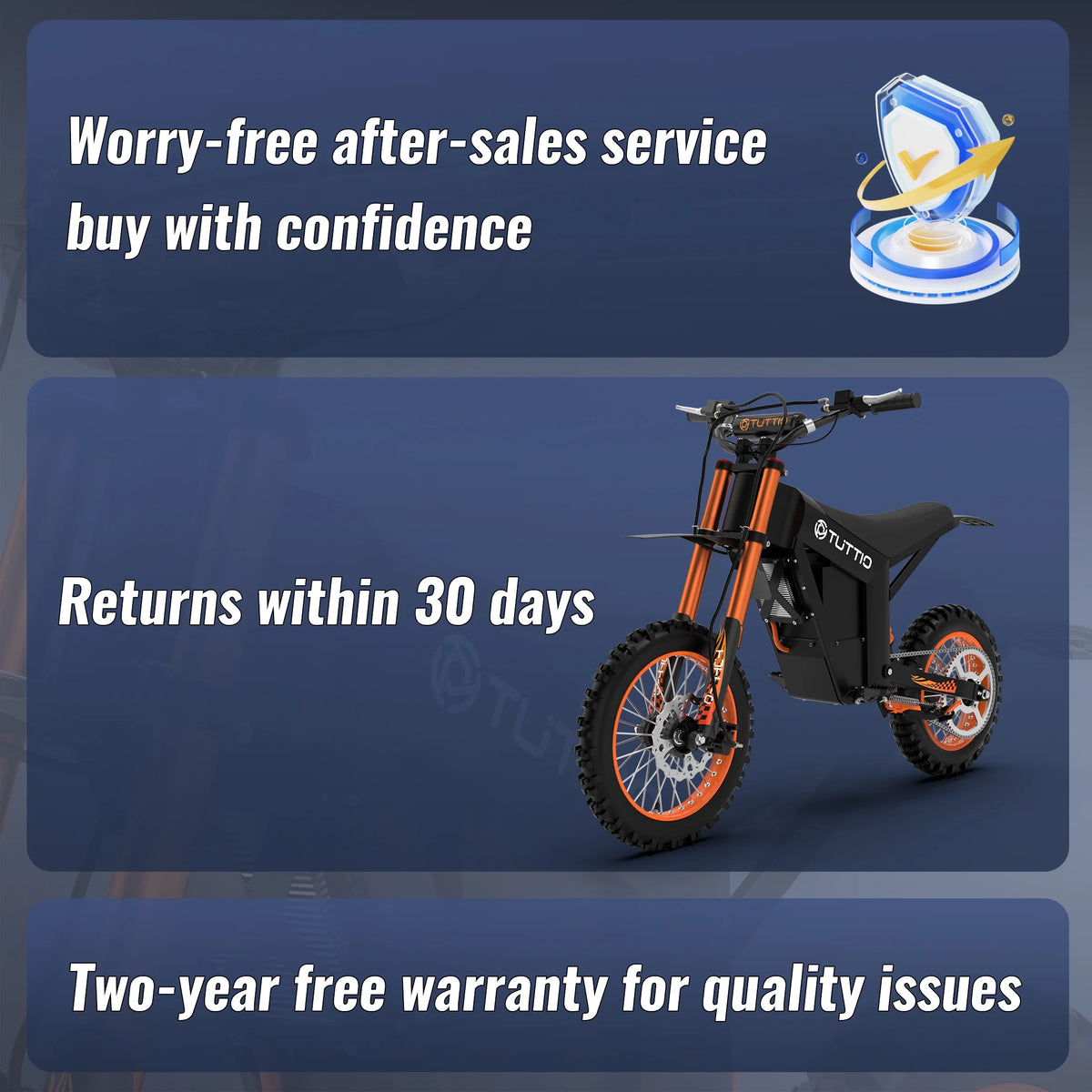 TUTTIO Soleil01 Electric Dirt Bike For Adults,48V 21Ah 200N.m,2000W Motor,Max 37Mph,Maximum Range 45 Miles,Dirt Bikes