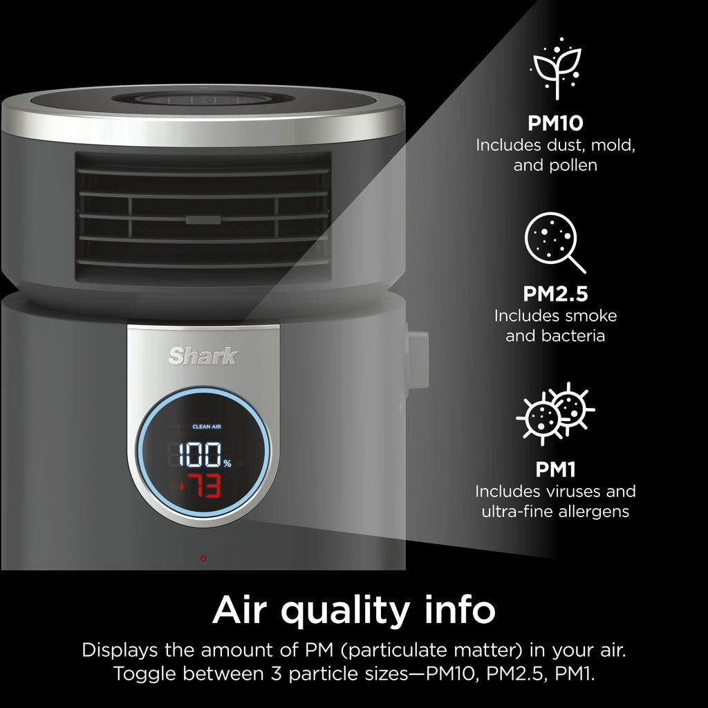 Open Box Shark - 3-in-1 Air Purifier, Heater & Fan with NanoSeal HEPA, Cleansense IQ, Odor Lock, for 500 Sq. Ft - Grey HC452