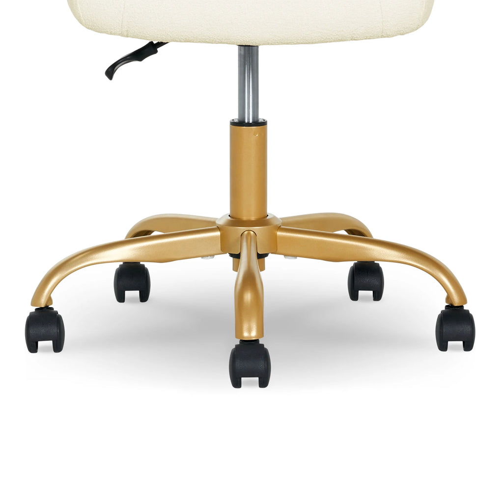 Mainstays Boucl�� Armless Office Chair for Adults and Teens, Cream