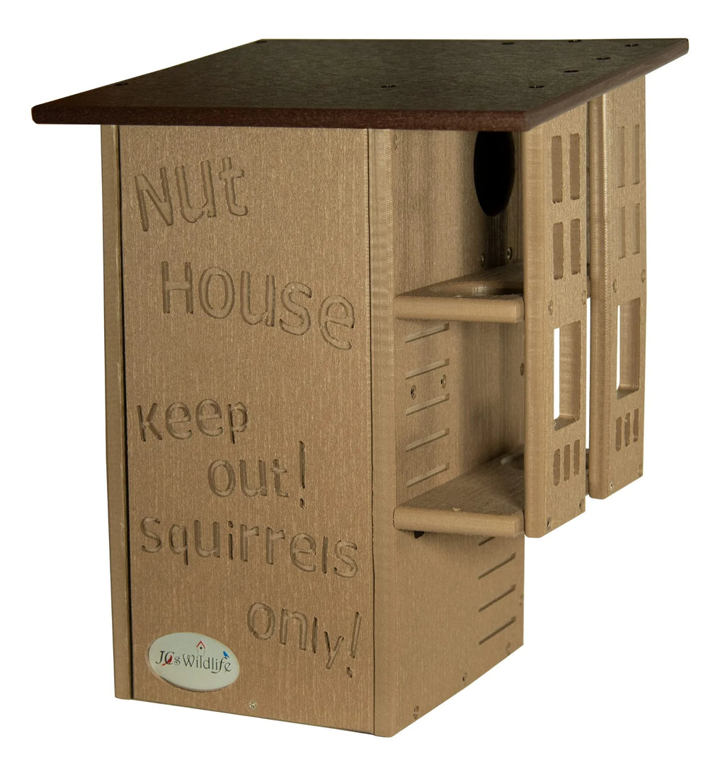 JCs Wildlife Ultimate Squirrel House Nesting Box (Blue/Gray) - A Perfect Home for Squirrels!