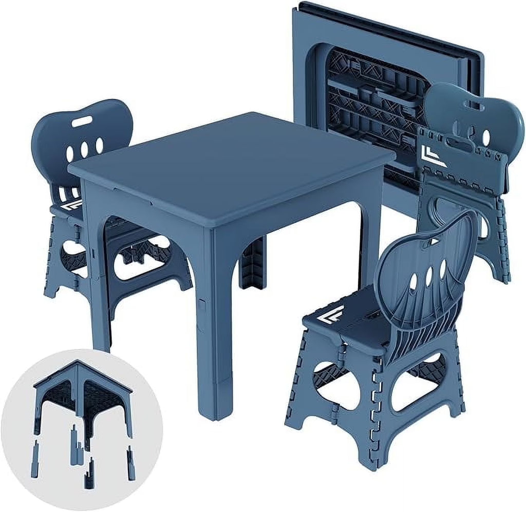 UNICOO® Kids Folding Table and Chairs Set, Height Adjustable Kids Folding Table Compact Design, Kids Table and Chairs Foldable, Picnic Table, Perfect for Playrooms, Classrooms, and Outdoor