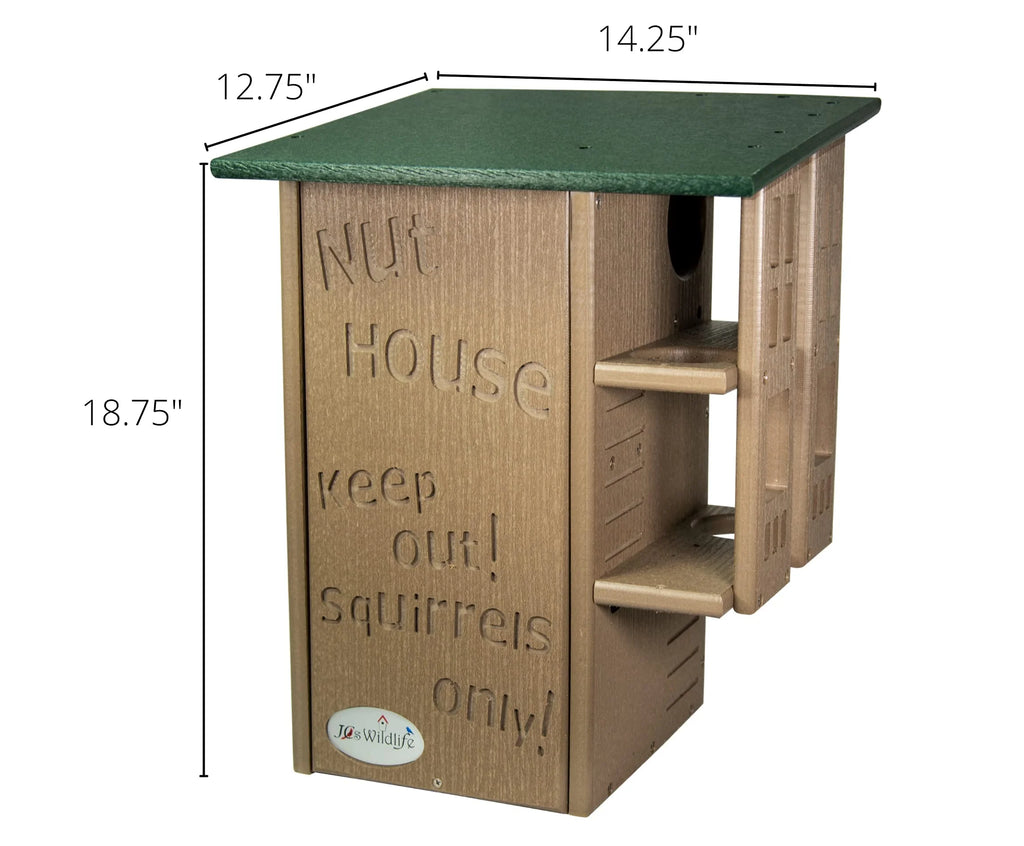 JCs Wildlife Ultimate Squirrel House Nesting Box (Blue/Gray) - A Perfect Home for Squirrels!