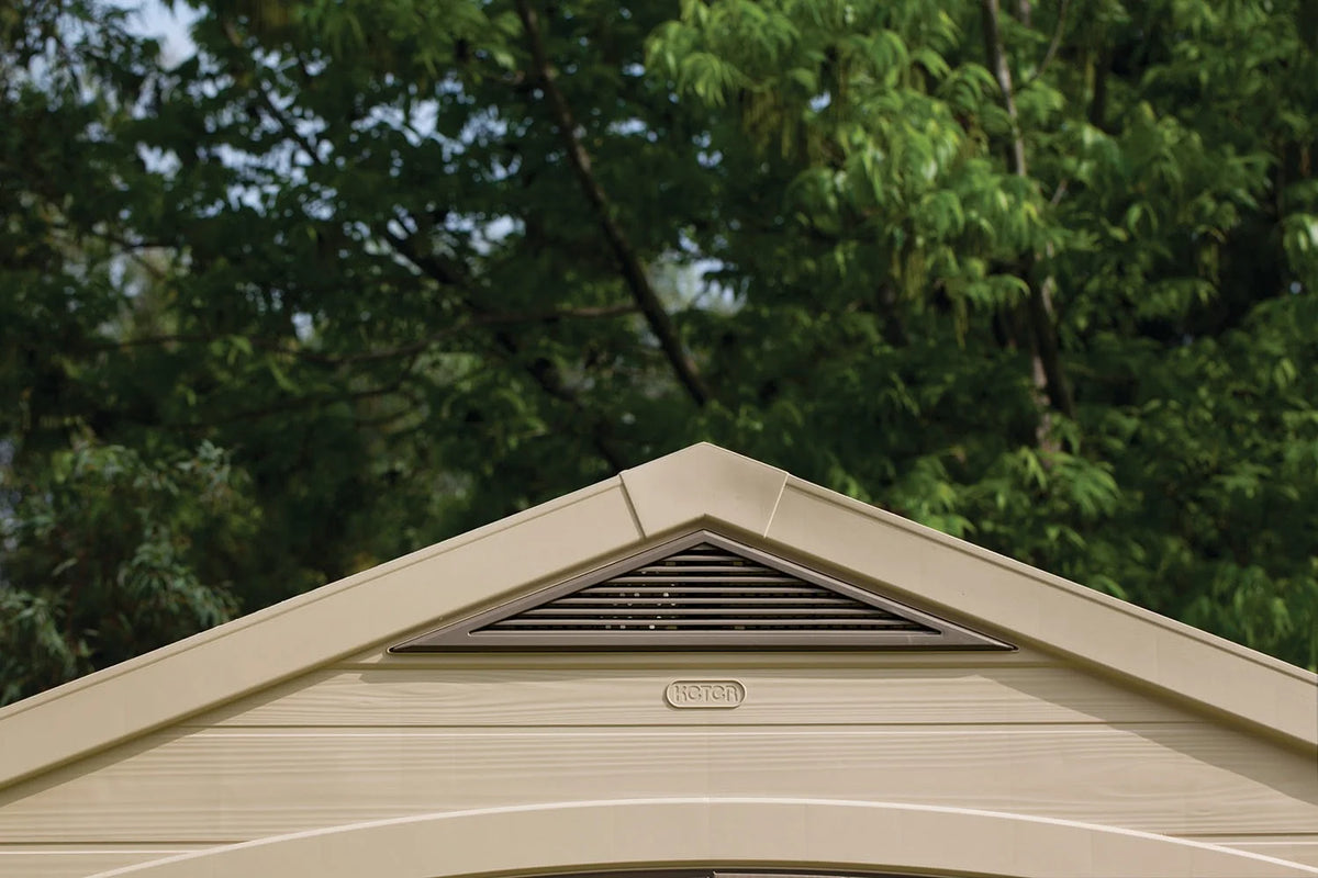 Keter Factor 8 x 11 Foot All Weather Resin Outdoor Storage Shed, Taupe
