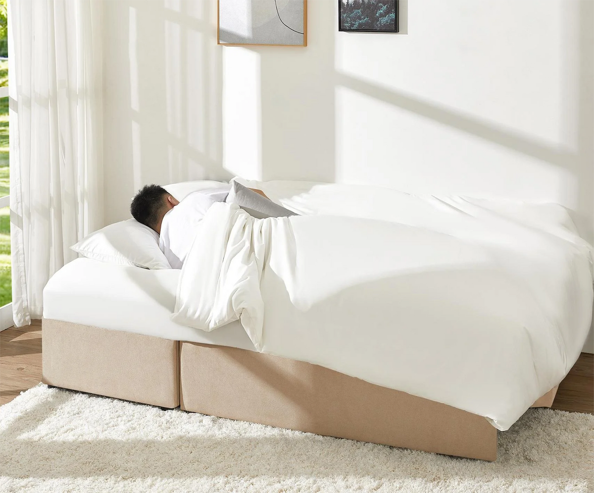 VANACC Sofa Bed, Adult Sleeper Sofa with Storage Chaise, Pull Out Couch for Bed Room, Gray Chenille