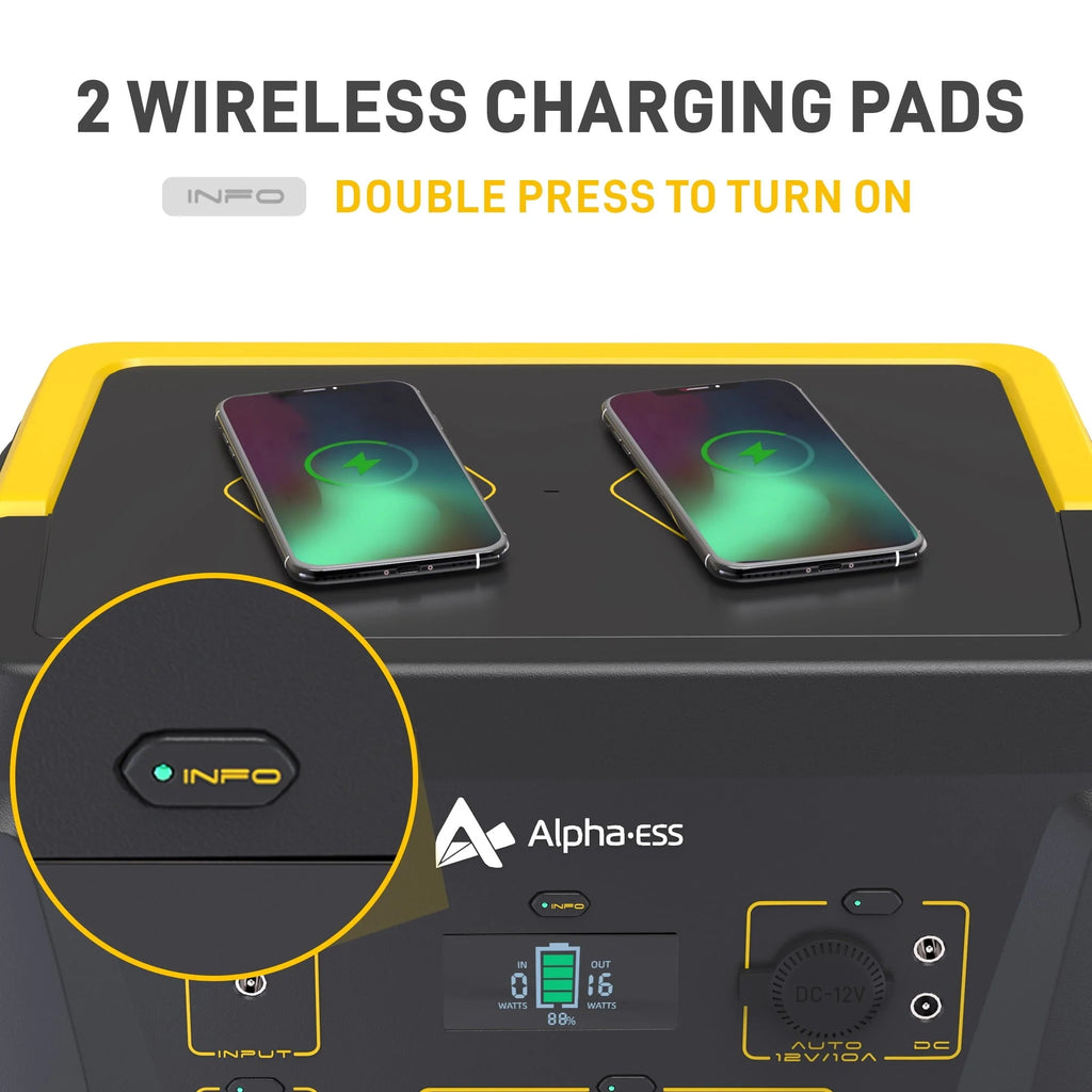 AlphaESS Portable Power Station 1000W, 1036Wh Solar Generator with 1000W AC Outputs (2000W Peak), Backup Power for Outdoor Camping, Home Use, Emergency