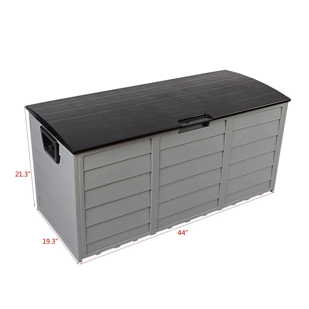 Ktaxon 75gal Outdoor Garden Resin Storage Deck Box Tools Black
