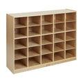 ECR4Kids 25 Cubby Mobile Tray Storage Cabinet. 5×5. Natural