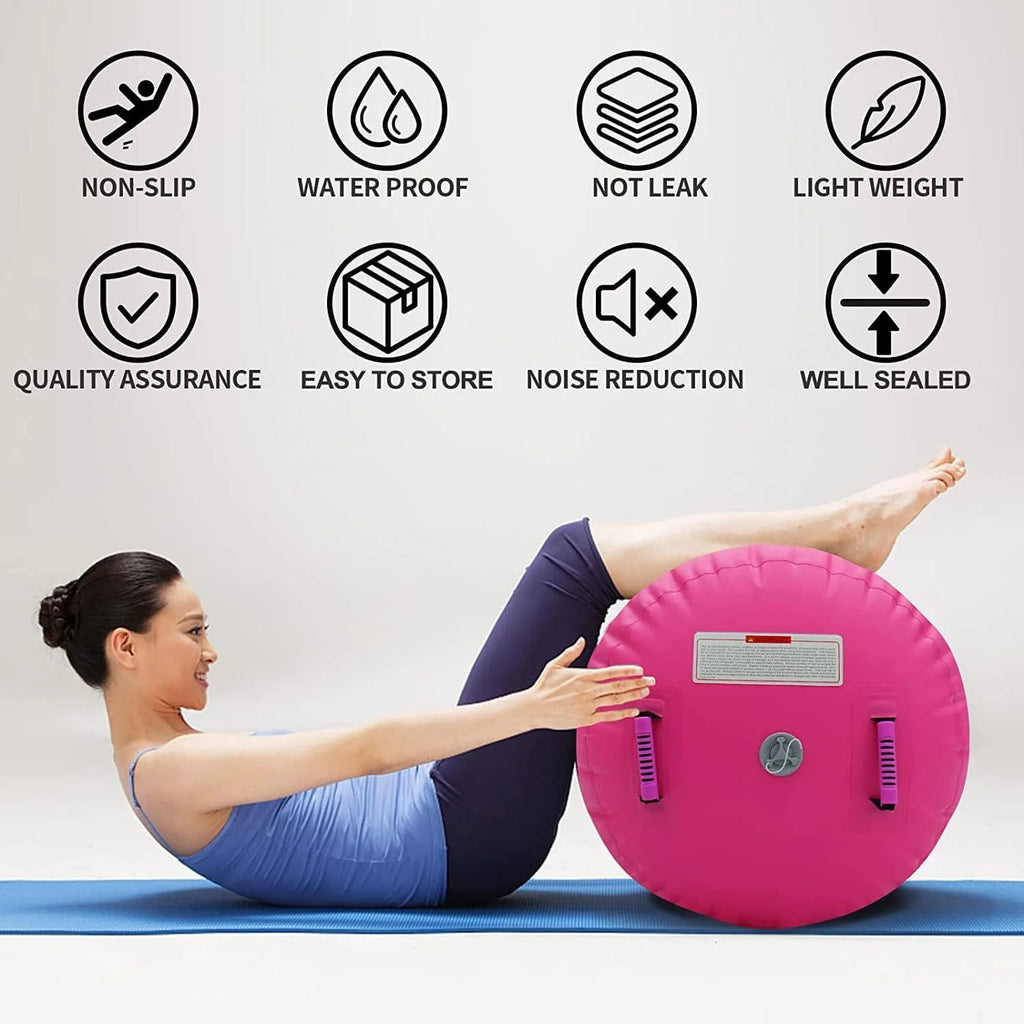 Gymnastics Mat Set 10FT Inflatable Tumbling Mat, 39*24 inch Air Roller Gymnastics Barrel and 3 Air Block with 800W Air Pump for Training Cheerleading Home Use Yoga and Water Use