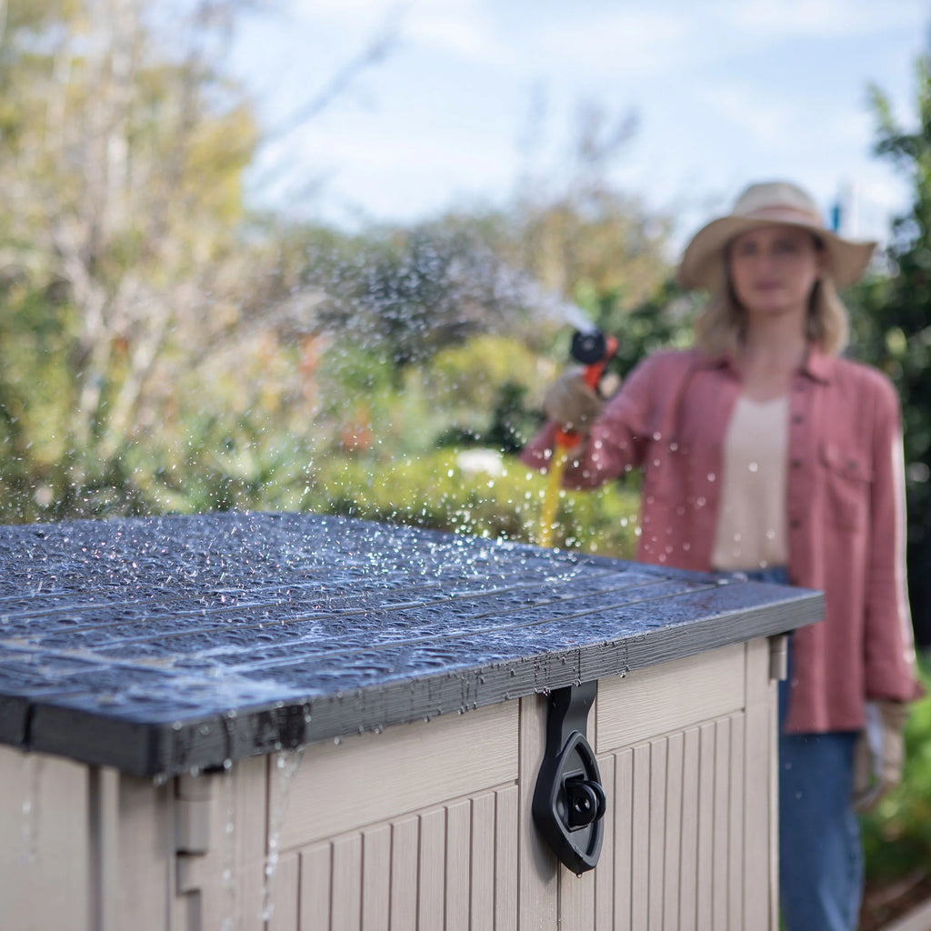 Keter S.I.O Midi 4.3' x 2.3' x 3.7' Horizontal Resin Outdoor Storage Shed with Durable Floor, Grey