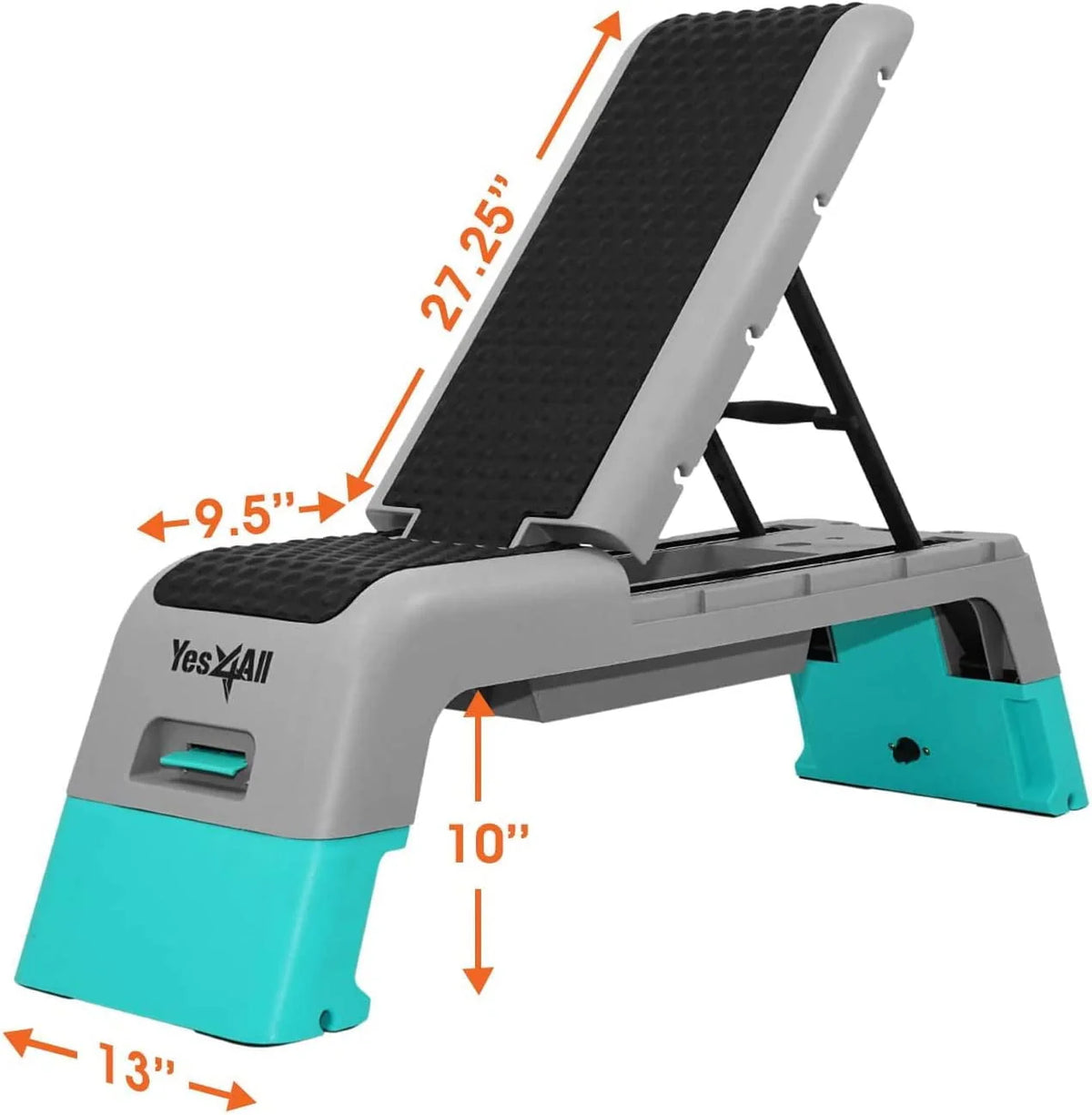 Yes4All Multifunctional Fitness Aerobic Step Platform and Aerobic Deck, Blue and Grey