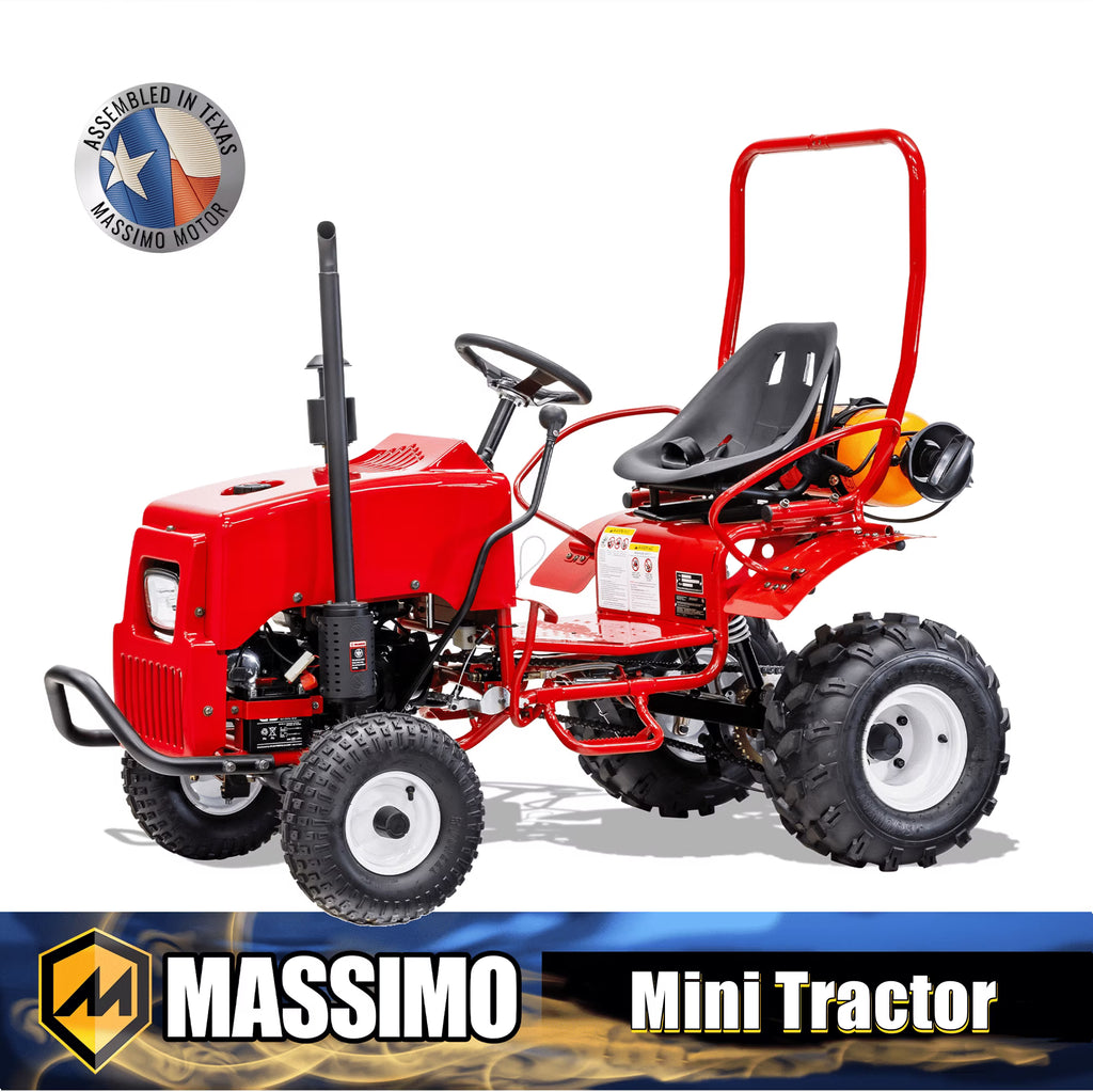 Massimo Mini Tractor 110cc 2WD Gas Go Kart �C Kids & Youth Ride-On Utility Vehicle �C Green