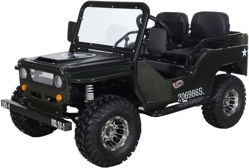 X-Pro 125cc Jeep Go Kart, 3-Speed Semi-Automatic Transmission w/Reverse, Big 18" Aluminum Rim Wheels