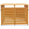 Hanover Outdoor 4.9 ft. x 4 ft. Wooden Trash Bin and Recyclables Storage Shed - HANWS0103-NAT