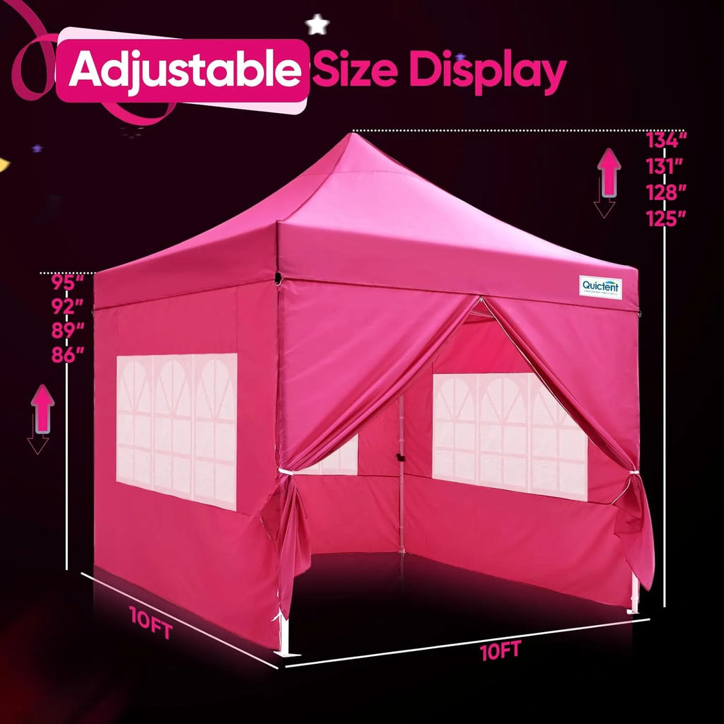 Quictent 10x10 Pop up Canopy TentPortable Instant Shelter with Vent, Ez up Canopy with Reflective Top and Fluorescent Rope