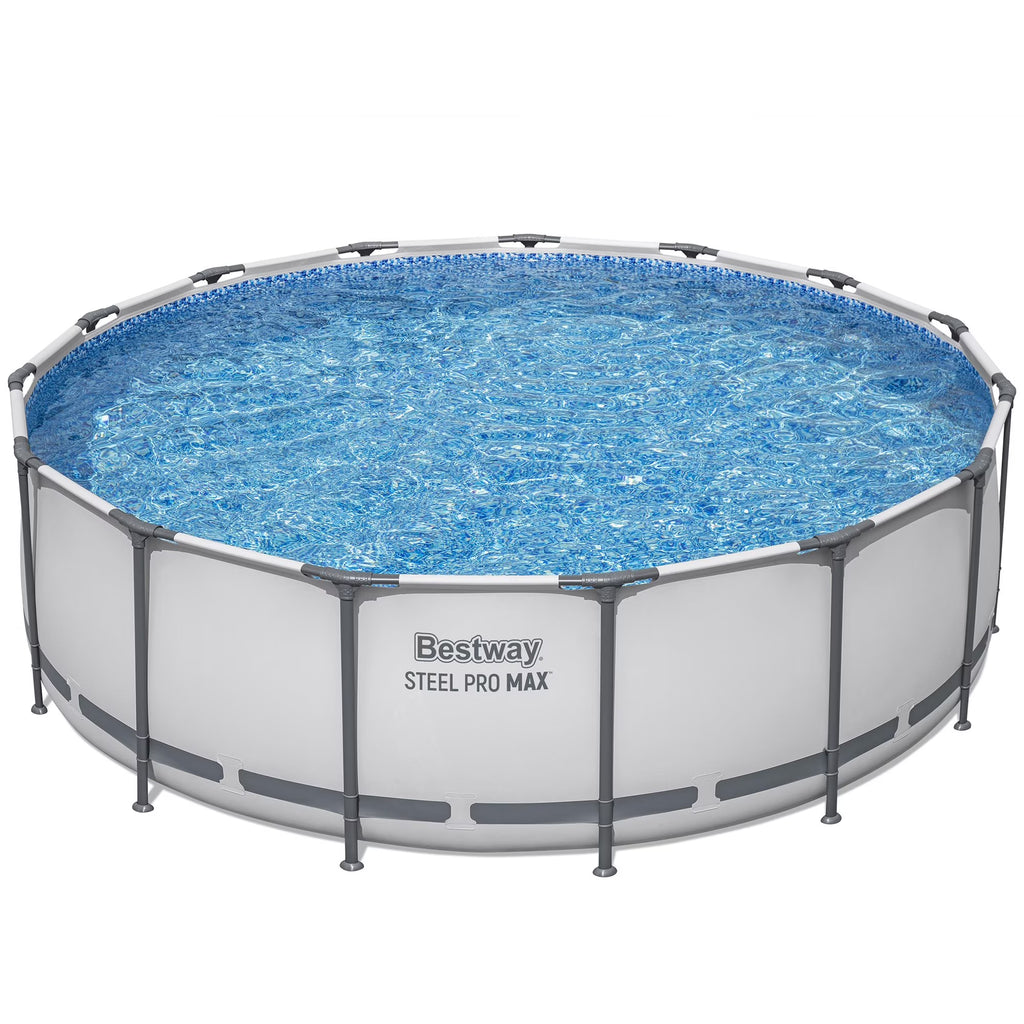 Bestway: Steel Pro MAX 15' X 48" Above Ground Pool Set - 4231 Gallon, Outdoor Family Pool, Corrosion & Puncture Resistant, Includes Filter, Pump, Ladder & Cover