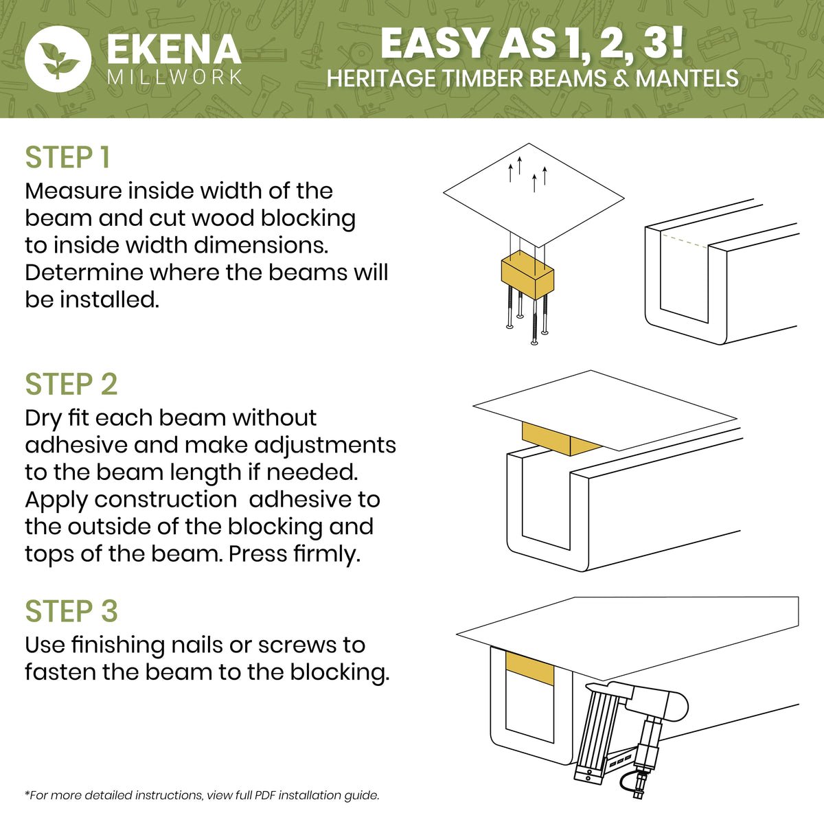 Ekena Millwork 3 1/2"W x 3 1/2"H x 120"L 3-Sided (U-Beam) Salvaged Timber HeritageTimber Faux Wood Ceiling Beam, Kona Brown