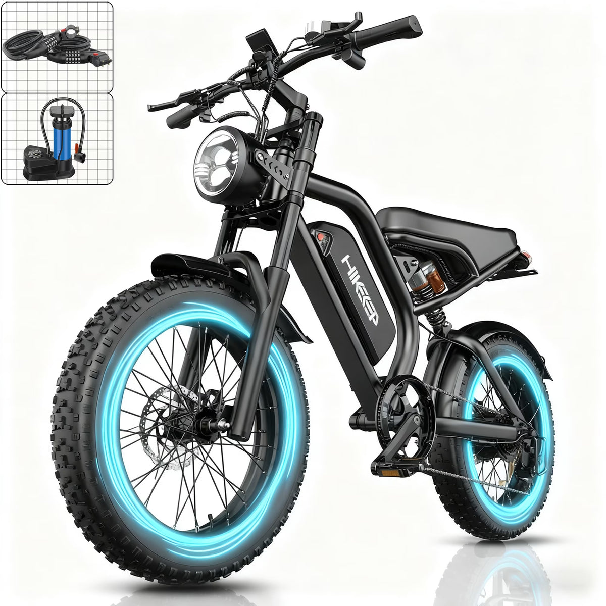 20" Fat Tire Electric Bike for Adults, 1500W Peak Adults Ebike, 48V 15Ah Battery Electric Mountain Bike UL2849