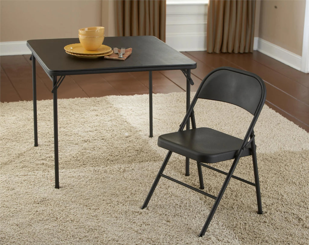 Mainstays Steel Folding Chair (4 Pack), Black