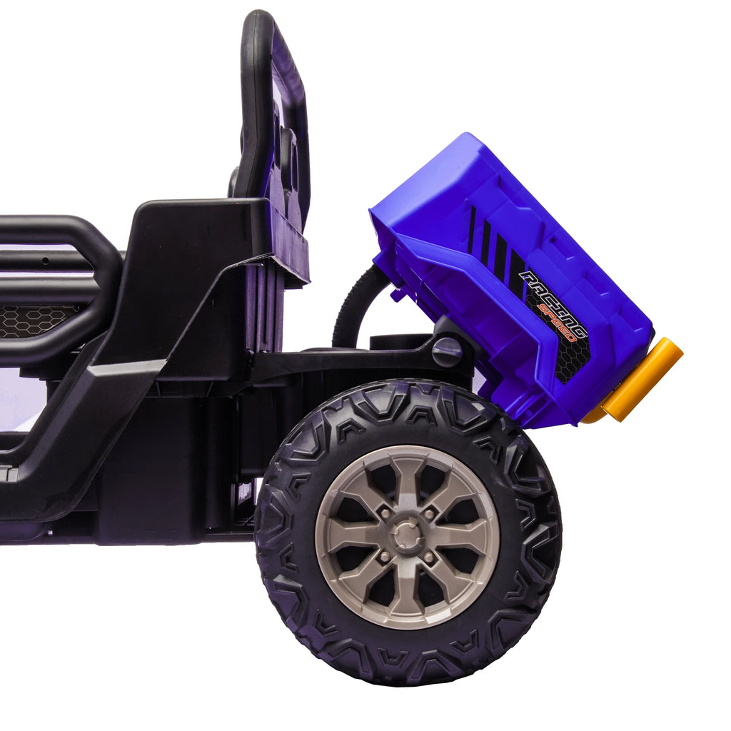 Xuanlur 24V 2 Seater Kids Ride on Car Truck, Ride on UTV W/ 2x200W Motor, 24 Volt Ride on Toys W/ Dump Bed/Shovel, Electric Car for Kids W/ Durable Tires, LED Light, Music, Remote Control, Black