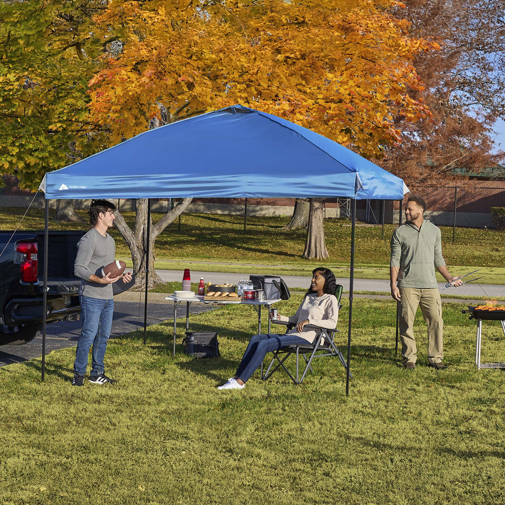 Ozark Trail 10x10 Instant Pop Up Canopy Tent with Simple Push Setup – Straight Leg Pop-Up Tent for Tailgating, Camping & Events, White