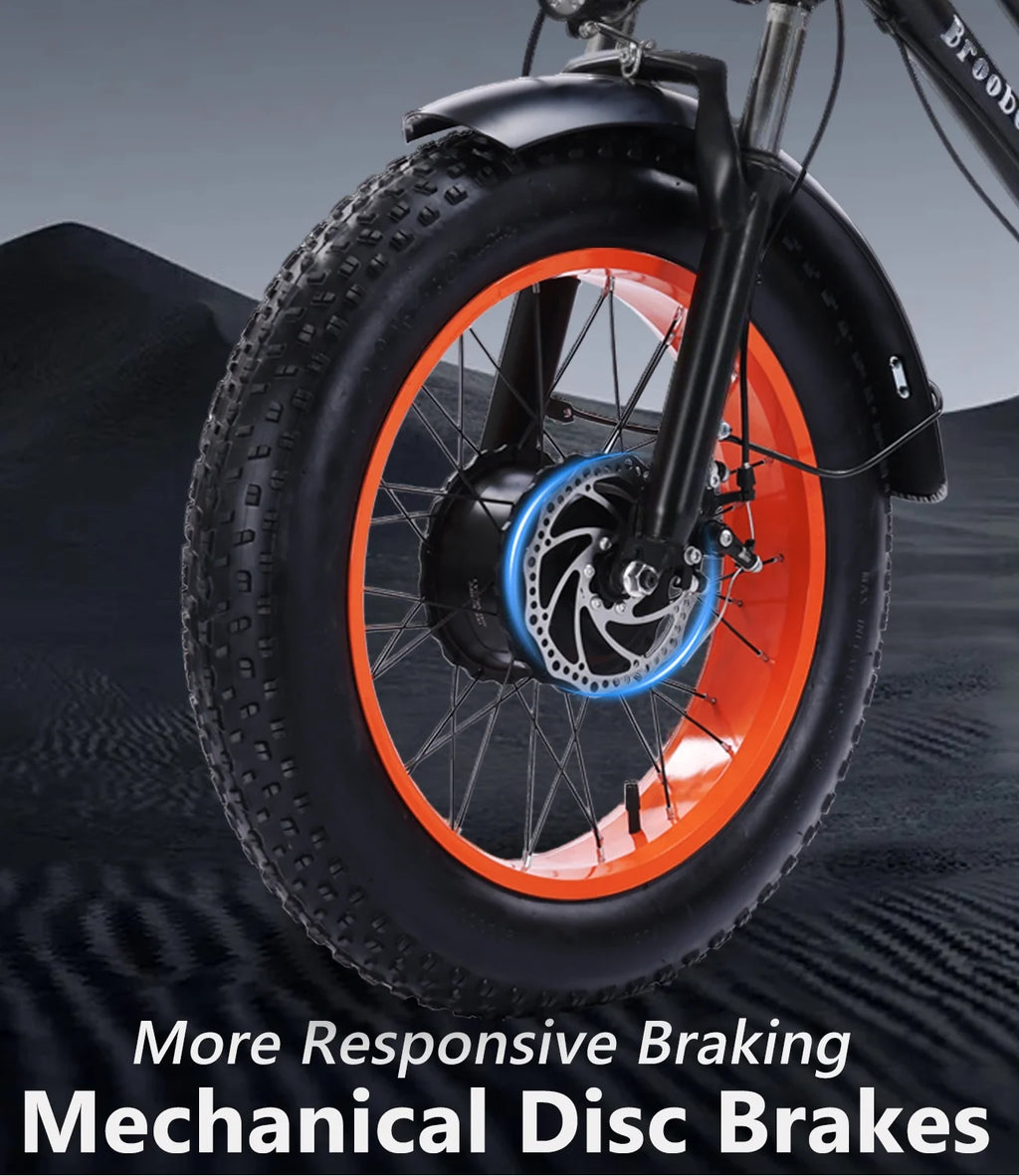 YEBEI Electric Tricycle for Adults Folding E-Trike Motorized Tricycle Electric 3 Wheels Trike Powerful 500W Motor Electric Tricycle 48V15AH Lithium Battery Max 20MPH 20*4.0�� Fat Tire Orange
