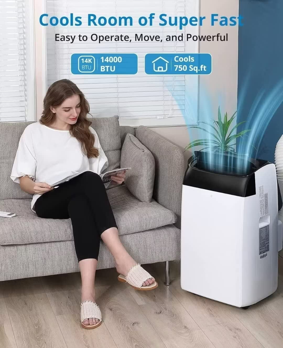 EastVita 10000 BTU Air Conditioner Portable for Room, 3-in-1 AC Unit, Dehumidifier and Fan, Air Conditioners with Remote Control & Window Kit, Sleep Mode, LED Display, Cooling Room up to 450 Sq.ft