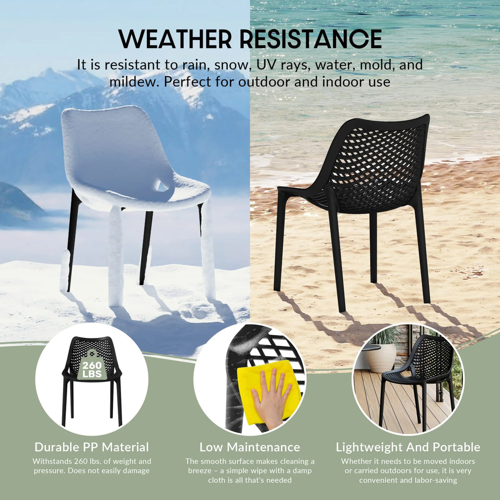 WestinTrends Playa 3-Piece Outdoor Round Metal Dining Table Set And Stackable Resin Patio Dining Side Chairs, Olive Green