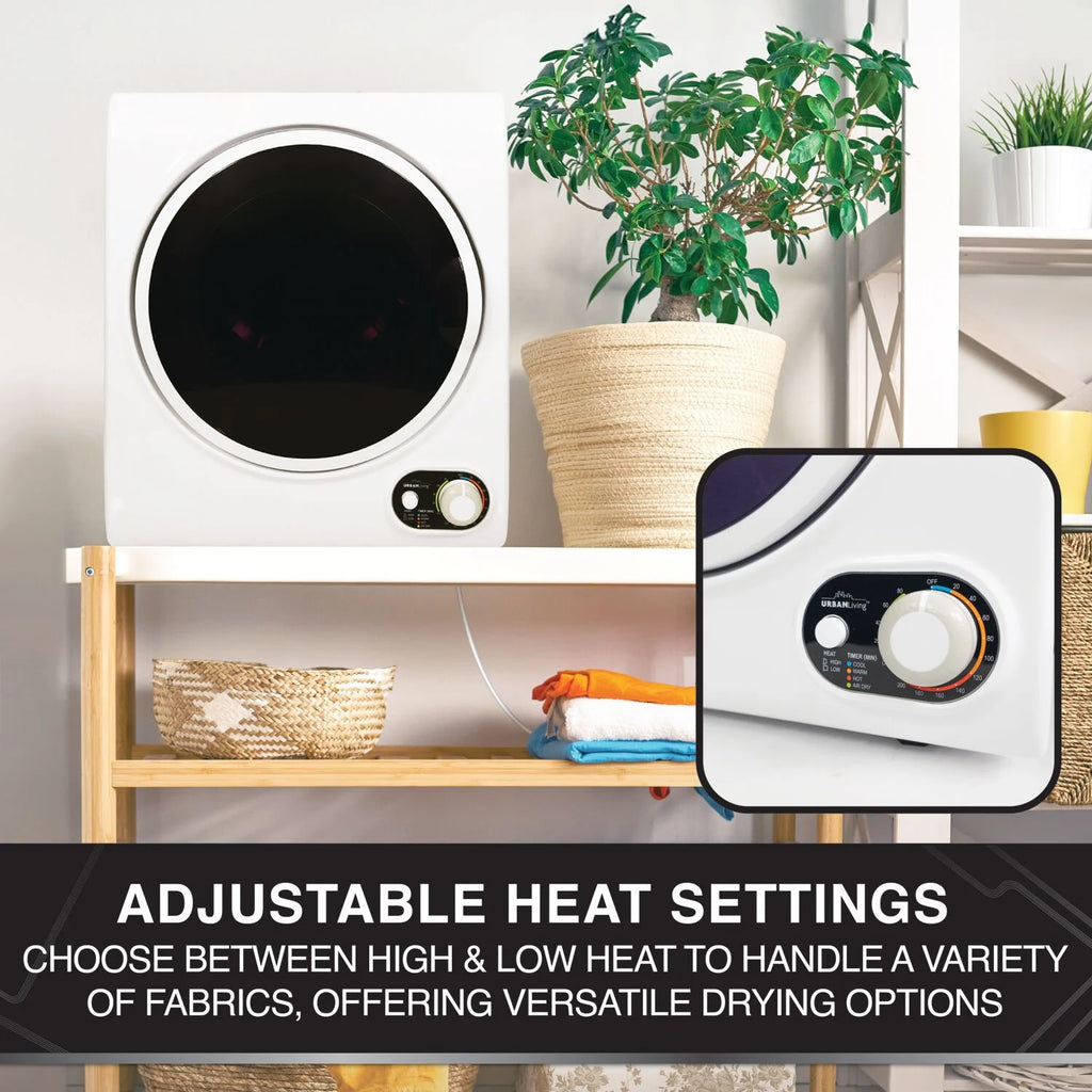 Urban Living 1.5-cu. ft. Compact Electric Dryer, Small Portable Clothes Dryer for Apartment and Small Spaces in White