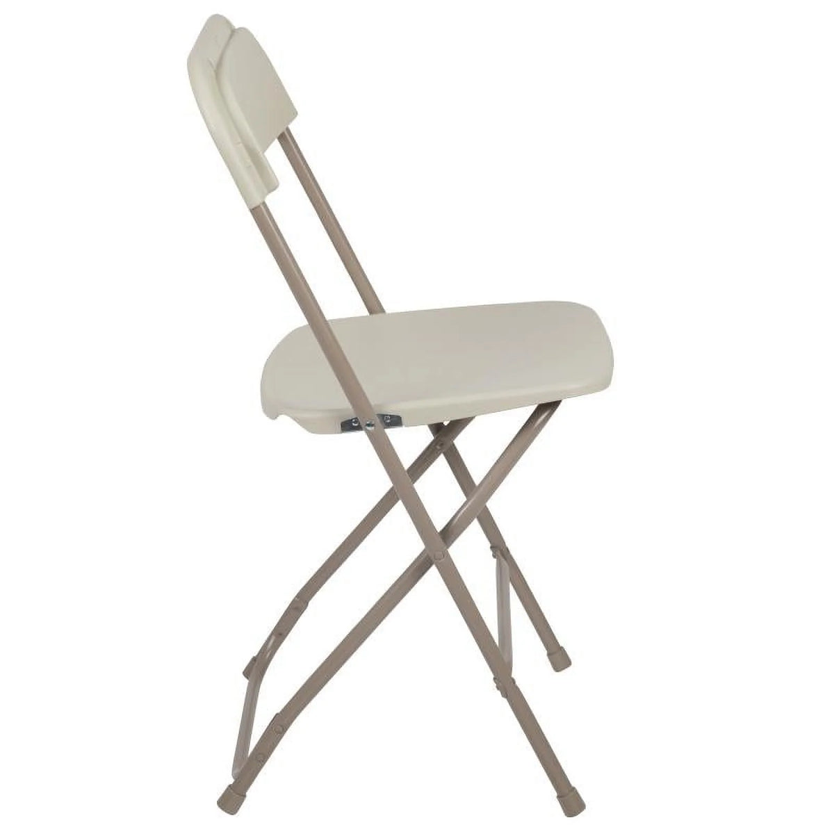 (50 PACK) 650 Lbs Weight Capacity Commercial Quality Beige Stackable Plastic Folding Chair - Heavy Duty Plastic Folding Chairs